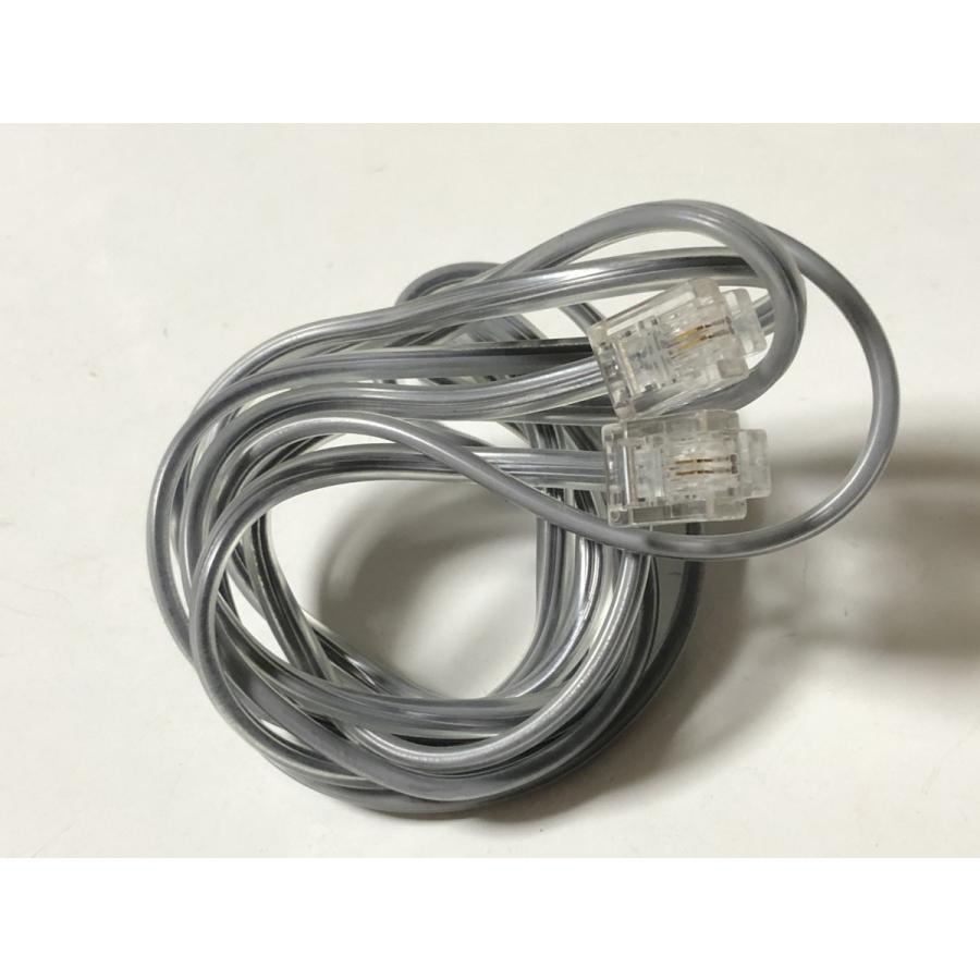 電話線 モジュラーケーブル 灰色 クリア 約153cm 中古品 動作未確認 | 