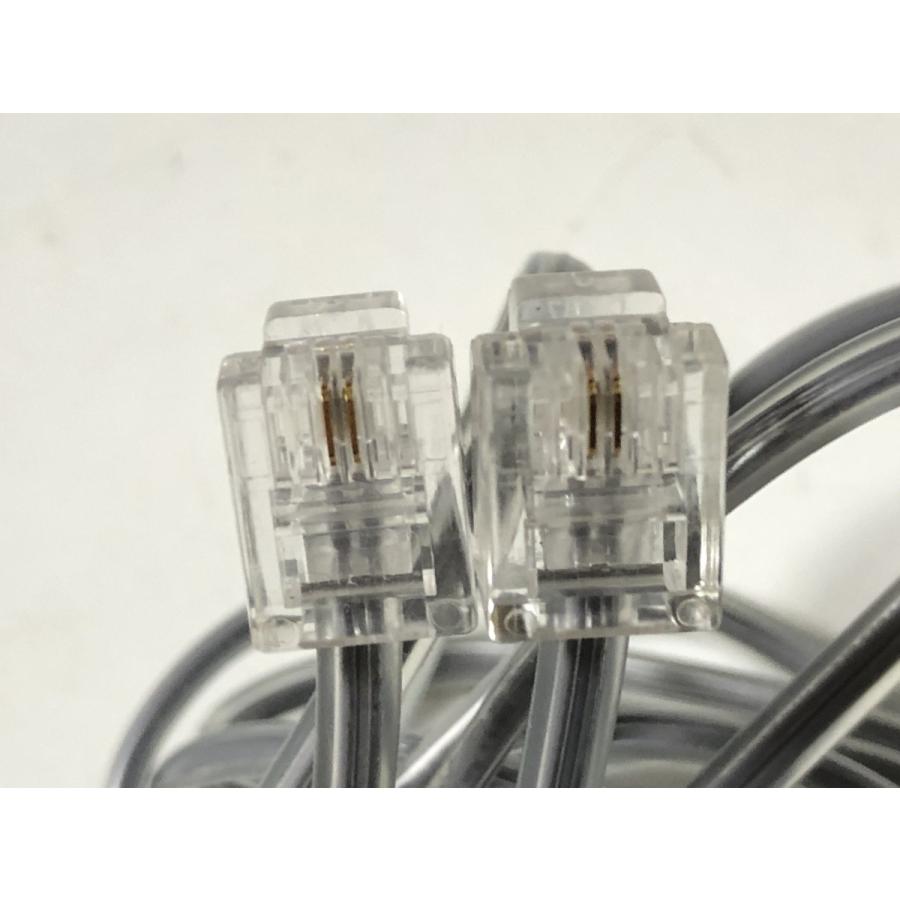 電話線 モジュラーケーブル 灰色 クリア 約153cm 中古品 動作未確認 |  | 01