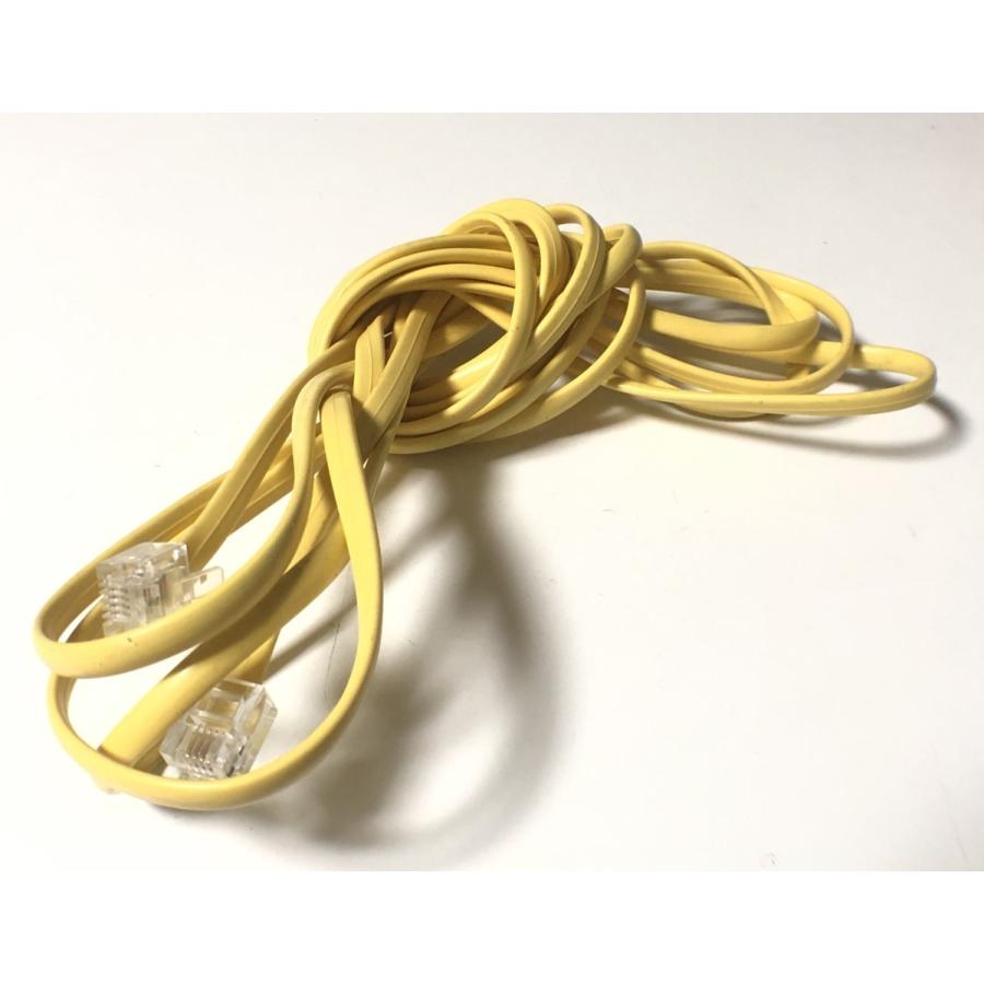 電話線 モジュラーケーブル 黄色 約3m 中古品 動作未確認 | 