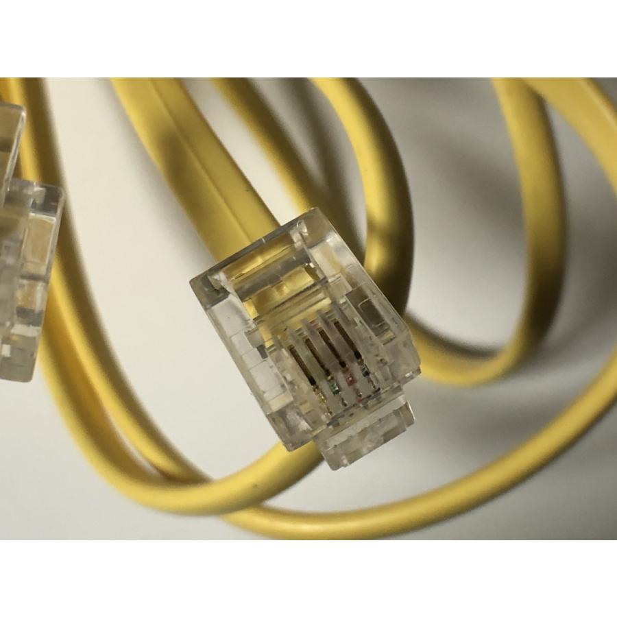 電話線 モジュラーケーブル 黄色 約3m 中古品 動作未確認 |  | 01