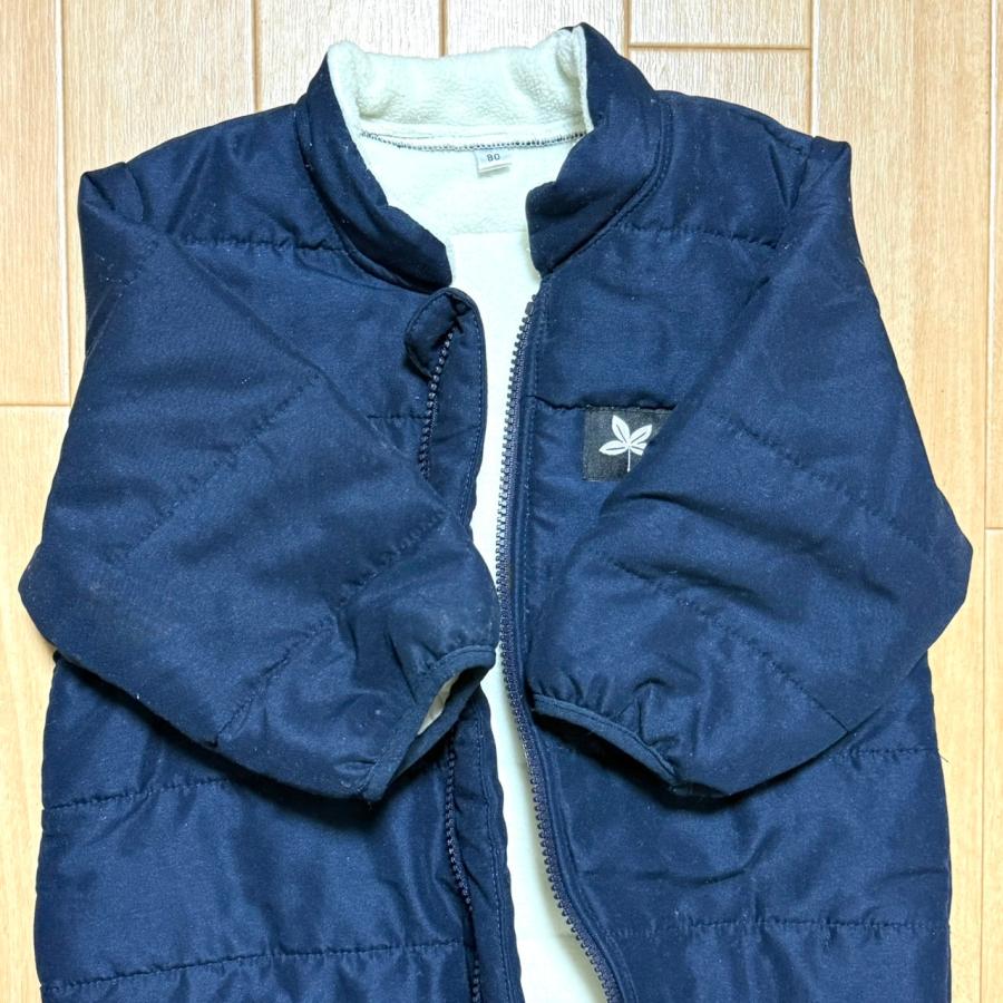 西松屋 merci ジャンプスーツ ベビー 中綿 カバーオール ネイビー