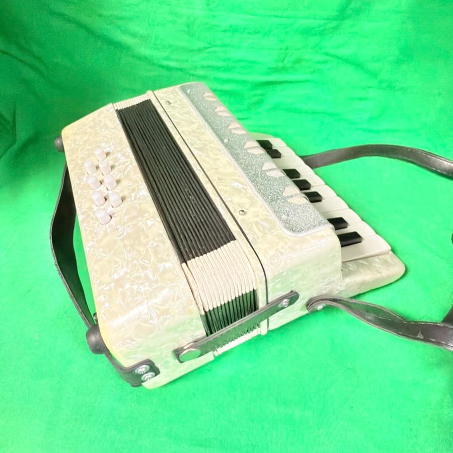 ミニアコーディオン 楽器 ホワイト 動作確認済 アコーディオン