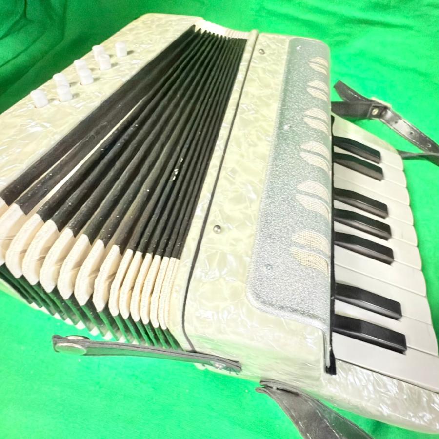 ミニアコーディオン 楽器 ホワイト 動作確認済 アコーディオン