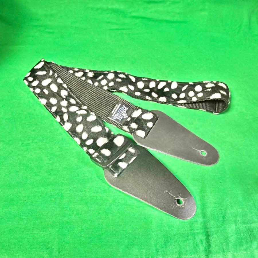 ギターストラップ アニマル柄 ブラック ファー 50mm幅 × 最長131.5cm | 