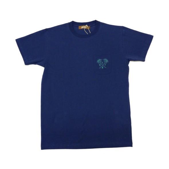 アロハメイド メンズ Tシャツ 半袖 フラミンゴ 刺繍 全3色 メンズM-XL
