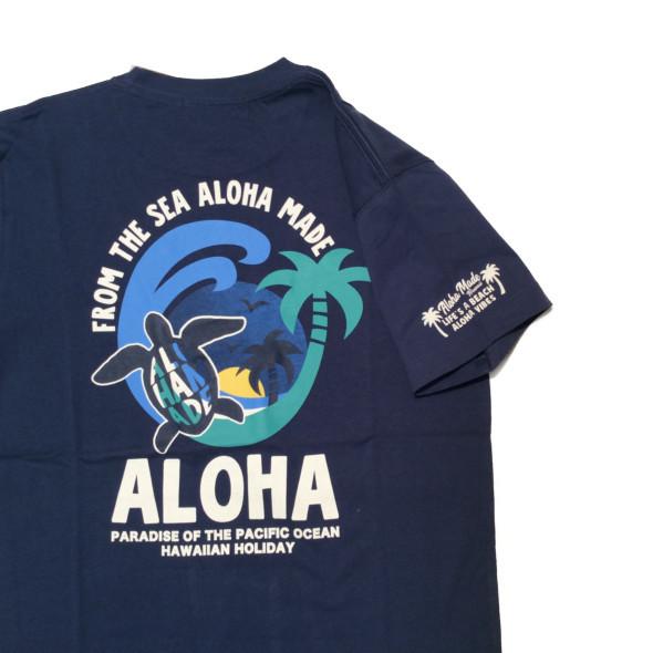 アロハメイド メンズ Tシャツ 半袖 バックプリント アロハ ホヌ 全3色 メンズM-XL 送料無料｜gama｜04