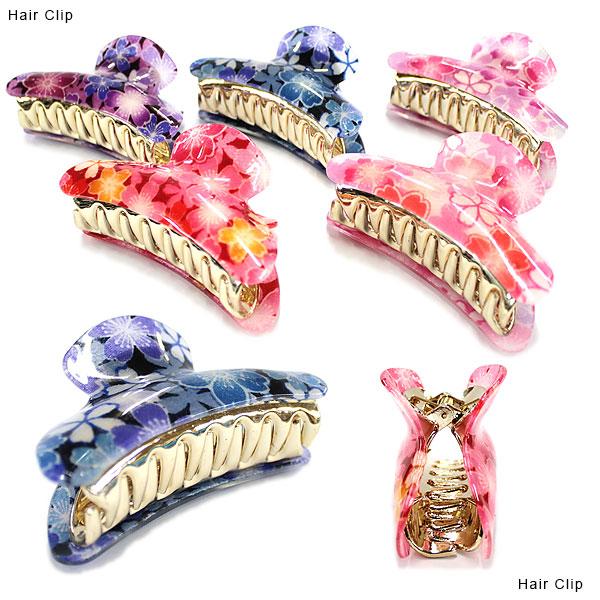 髪飾り ヘアークリップ 髪留め ヘアーアクセサリー アクセサリー バレッタ アクセ 桜柄 髪飾り（大） カワイイ おしゃれ hairclip | 