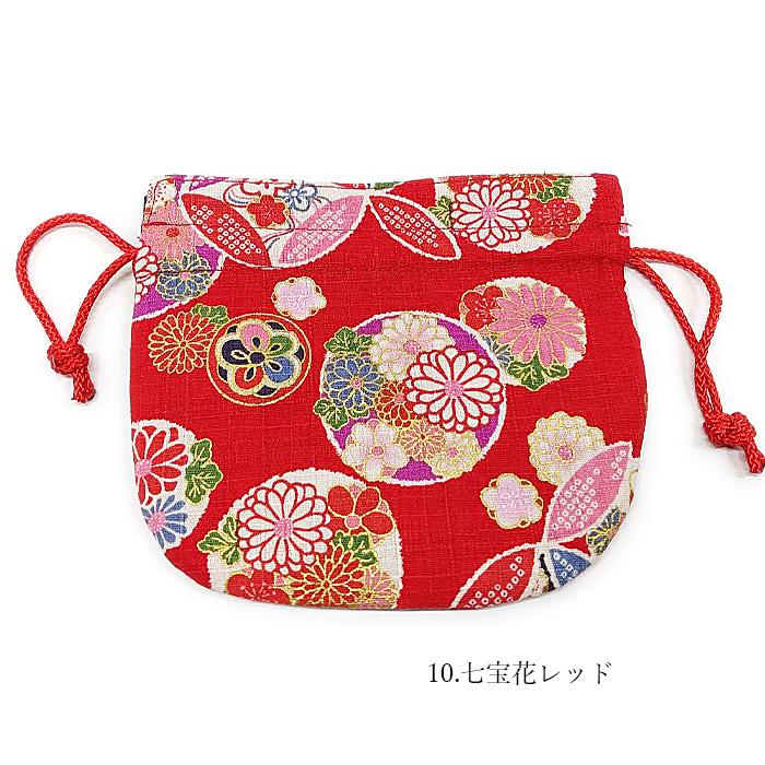 小巾着 巾着袋 巾着 袋 小袋 和柄 和 和風 花 花柄 : 京都がま口屋本舗