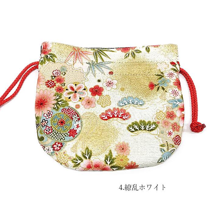 小巾着 巾着袋 巾着 袋 小袋 和柄 和 和風 花 花柄 : 京都がま口屋本舗