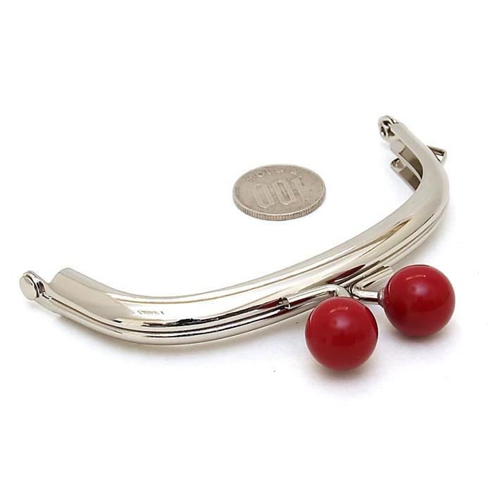 3241 がま口 口金 10.5cm あめ玉付き(16mm) シルバー