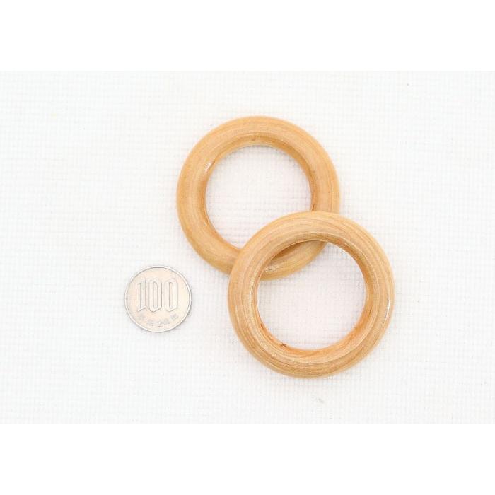 366【全2色】ウッドリング【2個セット】外径54mm×内径37mm 木製