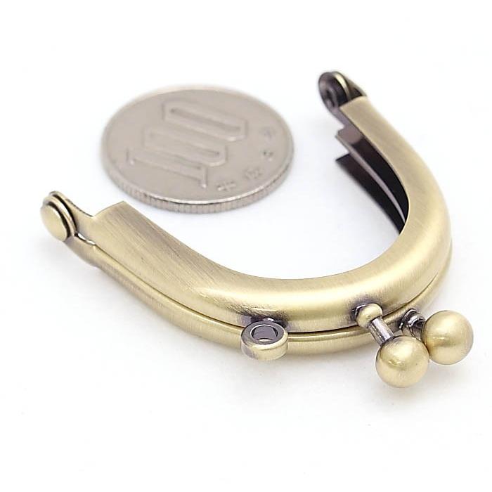 【送料無料】金脈 金ミャク ゴールドミャクミャク 立ち座りセット 2862 がま口 口金 4cm×3.7cm シルバー/アンティークゴールド