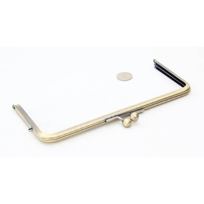 2721 がま口 口金 21.5cm 角型 アンティークゴールド 差し込み