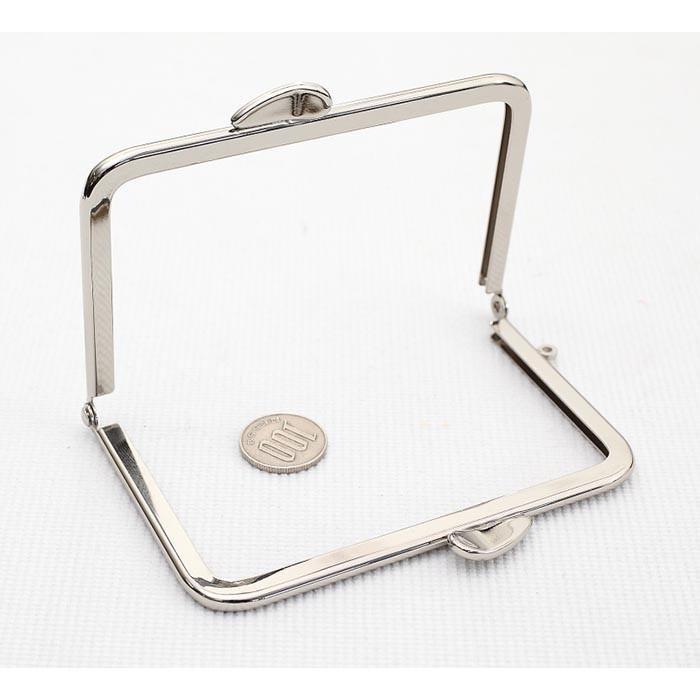 がま口 口金 12cm 角型 シルバー 平げんこ 差し込み タイプ 手芸