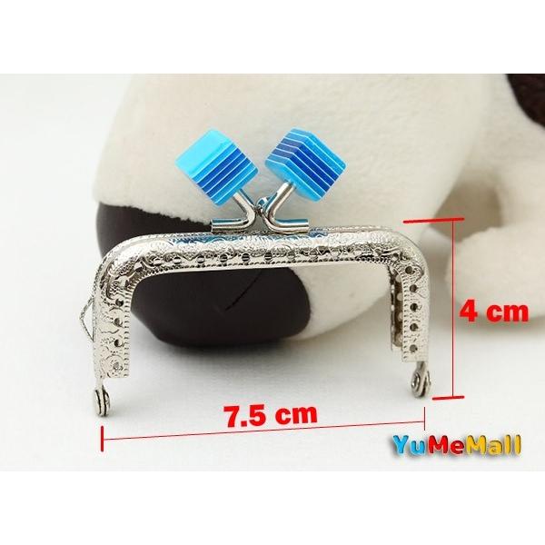 あめだま 1432【2cm玉付き口金】がま口 口金 12.5cm シルバー あめ玉