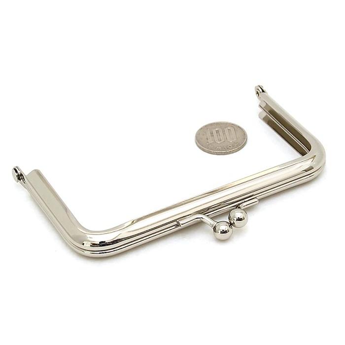 316 がま口 口金 11.5cm 角型 【AからB級品】 シルバー