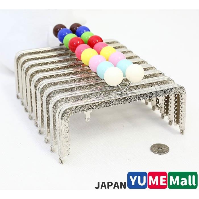 1461【玉付き口金】 がま口 口金 16cm(外径) 角型 2cmあめ 1461【玉付き口金】 がま口 口金 16cm(外径) 角型 2cmあめ