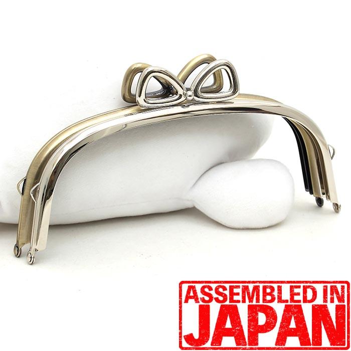 314 がま口 口金 18.5cm りぼんげんこ くし型 差し込みタイプ