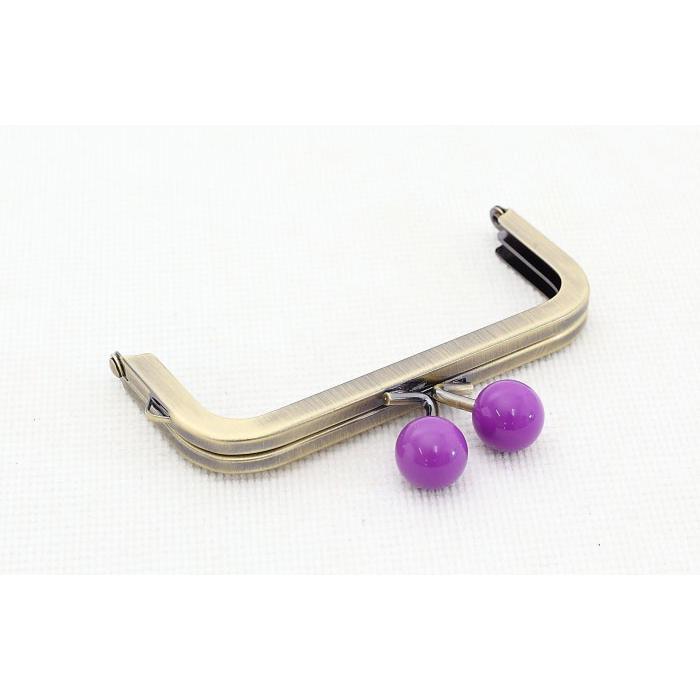2833【玉付き口金】 がま口 口金 10.5cm 単色あめ玉（16mm