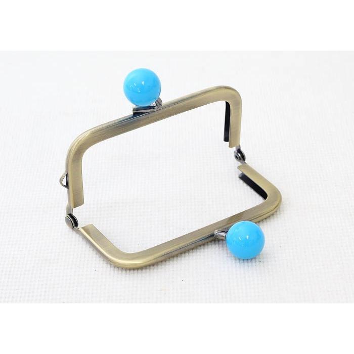 2734【玉付き口金】がま口口金 8.5cm 単色あめ玉(16mm) 角型