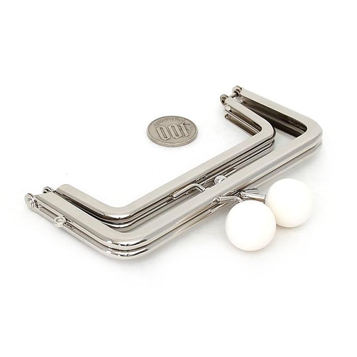 親子 がま口 口金 12cm 20mm あめ玉 シルバー 角型 手芸 パーツ 金具