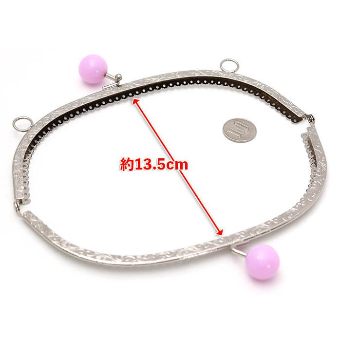 1841【玉付き口金】がま口口金 20.5cm あめ玉（2cm） くし型