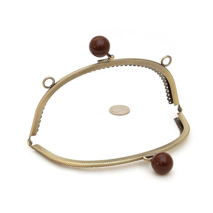 1142 がま口 口金 16.5cm あめ玉(2cm)くし型 アンティーク