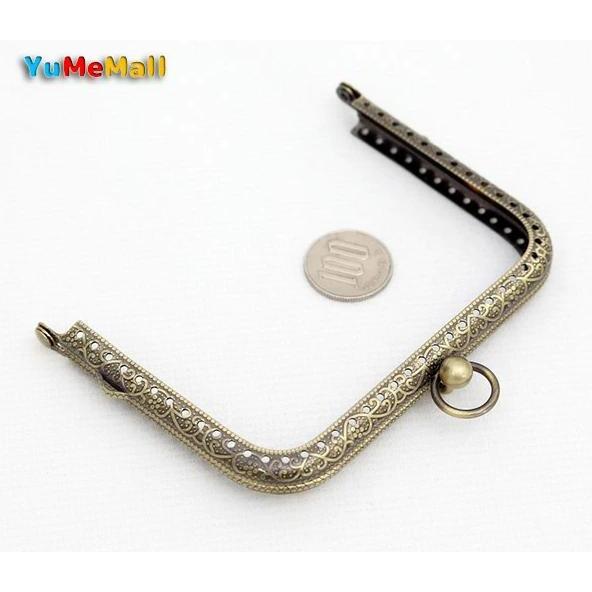 1263 がま口 口金 11cm 長足 角型 大きめリング型げんこ