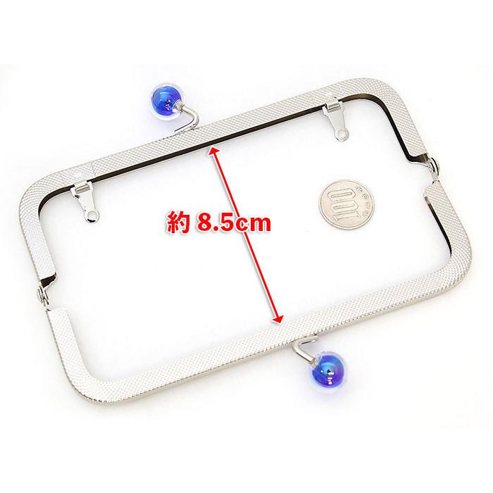 ビーズインビーズ玉】がま口 口金 16.5cm あめ玉付 シルバー 内カン