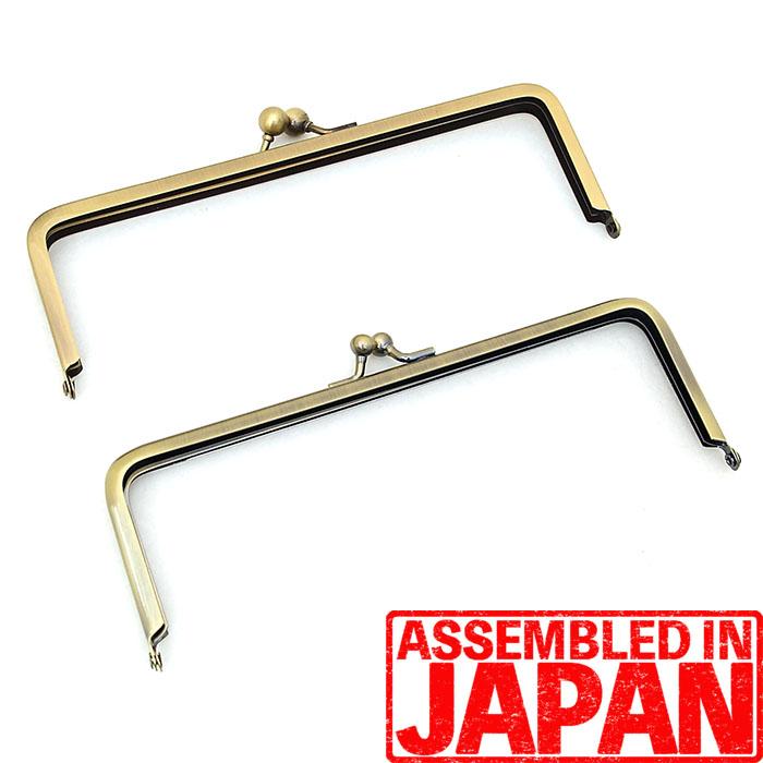 525【格安】がま口 口金 18cm 角型 アンティークゴールド 訳あり