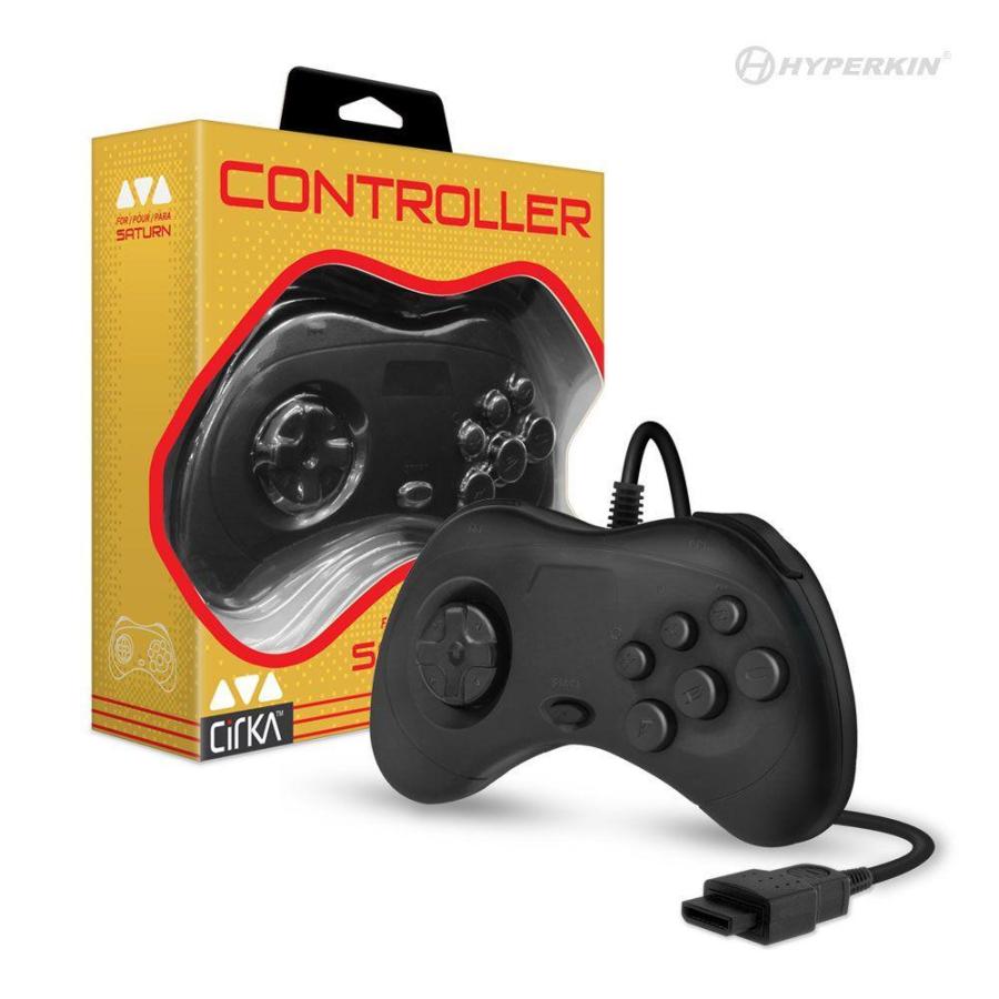 SATURN 対応 オリジナルポート 有線コントローラ シルカ ブラック Cirka Controller Black｜gameexpress