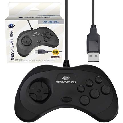 セガサターン セガ公認 Sega Saturn ゲームパッド コントローラー Usb Controller 8 Button Arcade Pad Black For Pc Mac Steam Switch Gameexpress 通販 Yahoo ショッピング
