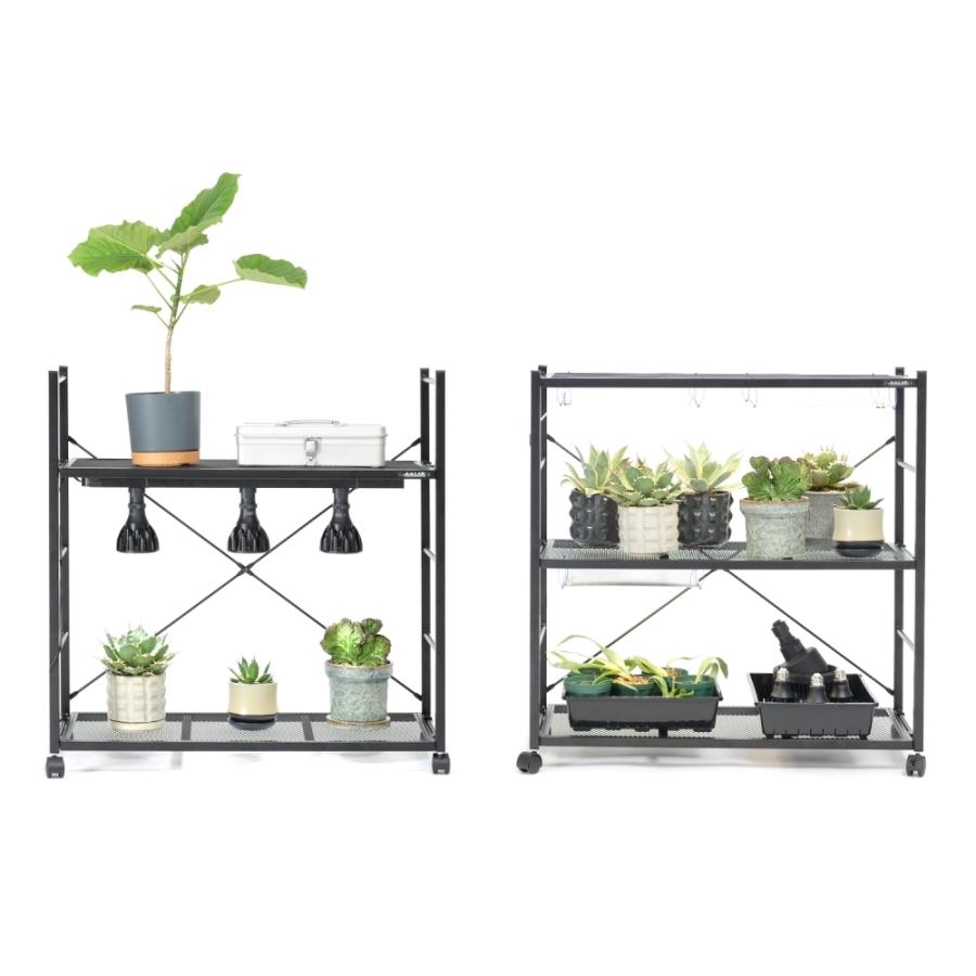 ビザールプランツラック LPR-800-WH ホワイト  キャスター付き 植物育成ライト 植物用サーキュレーター 取り付け可能 植物棚 多肉棚 観葉植物 ラック おしゃれの画像