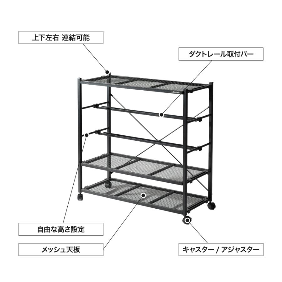 ビザールプランツラック LPR-800-WH ホワイト  キャスター付き 植物育成ライト 植物用サーキュレーター 取り付け可能 植物棚 多肉棚 観葉植物 ラック おしゃれの画像