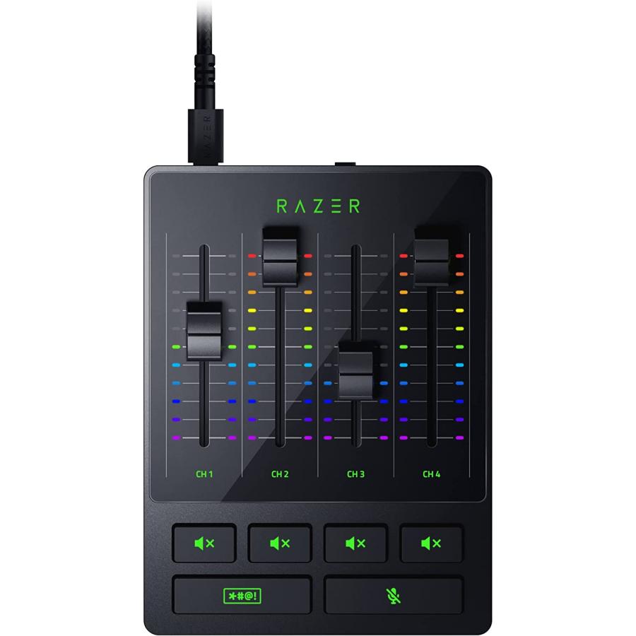 Razer レイザー Audio Mixer オーディオミキサー ミュート付き ストリーミング配信 オーディオインターフェース 4チャンネル