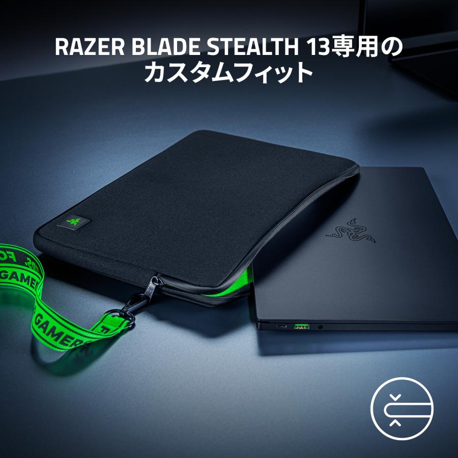 Razer レイザー Neoprene Sleeve V2 13.3インチ ノートパソコンケース 保護用外装 パッド付き内装 防水ジッパーテープ れいざー｜gamingcenterbygrapht｜03