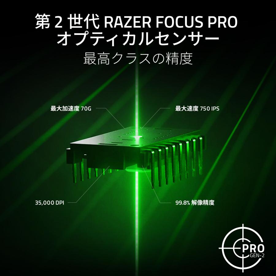 Razer Viper V3 Pro 54gの超軽量 第 2 世代 Razer Focus Pro オプティカルセンサー 35000DPI 高速無線 オプティカルマウススイッチ｜gamingcenterbygrapht｜03