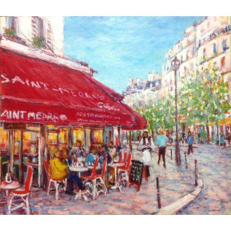 佐藤隆春 赤いカフェ・パリ5区 E3571 現代ソビエト絵画 1 ドリュー