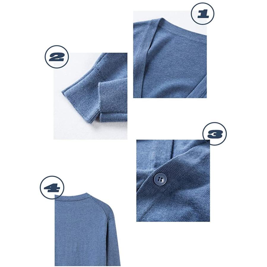 Froyland カーディガン メンズ ニット 春夏 ニットカーディガン セーター ニットジャケット Vネック 冷房対策 無地 長袖 ビジネス カジュ