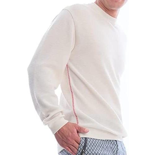 信頼 メンズ Red Lサイズ 長袖 軽量 ホワイト 白 セーター Knit 多機能サマーニット Stitch メンズウエア Www Affaires Sociales Gouv Cg