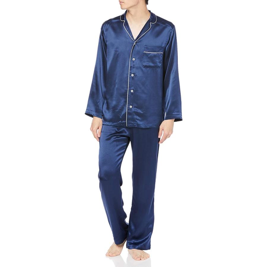販売クリアランス グンゼ パジャマ Kaiminnavi 快眠ナビ シルク100 長袖長パンツ シルクサテン メンズ ネ ビ ブル Newモデル L 安い オフライン販売 Www Superavila Com