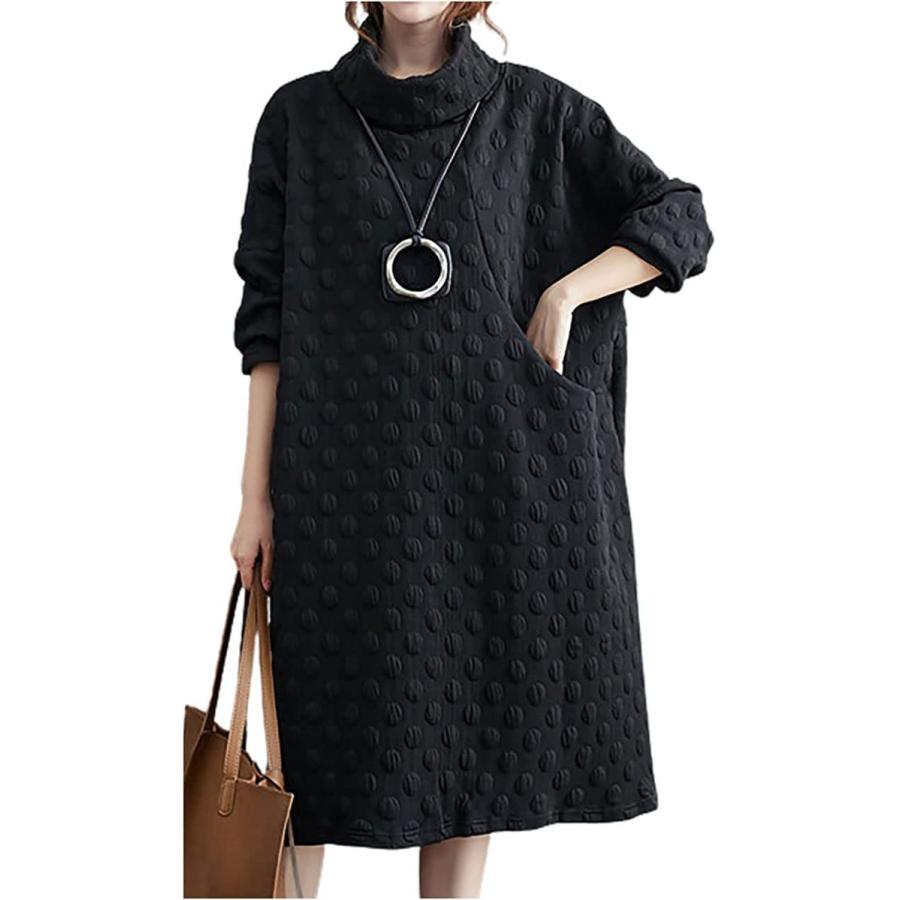 ジャパン アウトレット エムエルーセ 3色展開 ドット柄 カジュアルワンピース 膝下 プルオーバー 長袖 秋 冬 ミドル丈ワンピース わんぴーす ミドル丈 ドレス 上品 ユ 超人気セール Www Superavila Com