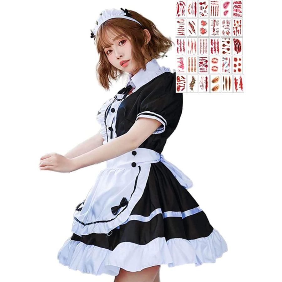 安い タトゥーシール付き ゾンビタトゥーシール付き ハロウィン ゾンビメイド メイド服 メイド服ゾンビ 数量限定 Turningheadskennel Com
