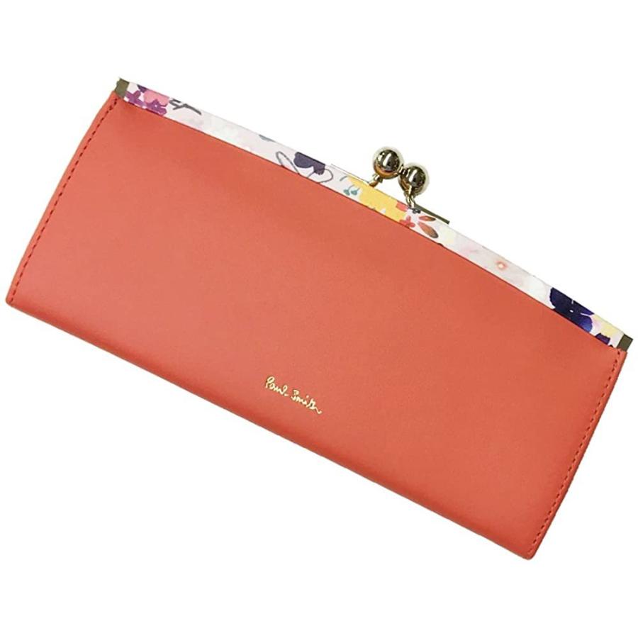 信頼 ポールスミス Paul Smith レディース財布 がま口 長財布 ペタルプリントトリム コーラル Pwd515 超美品 Jv4 Com Br