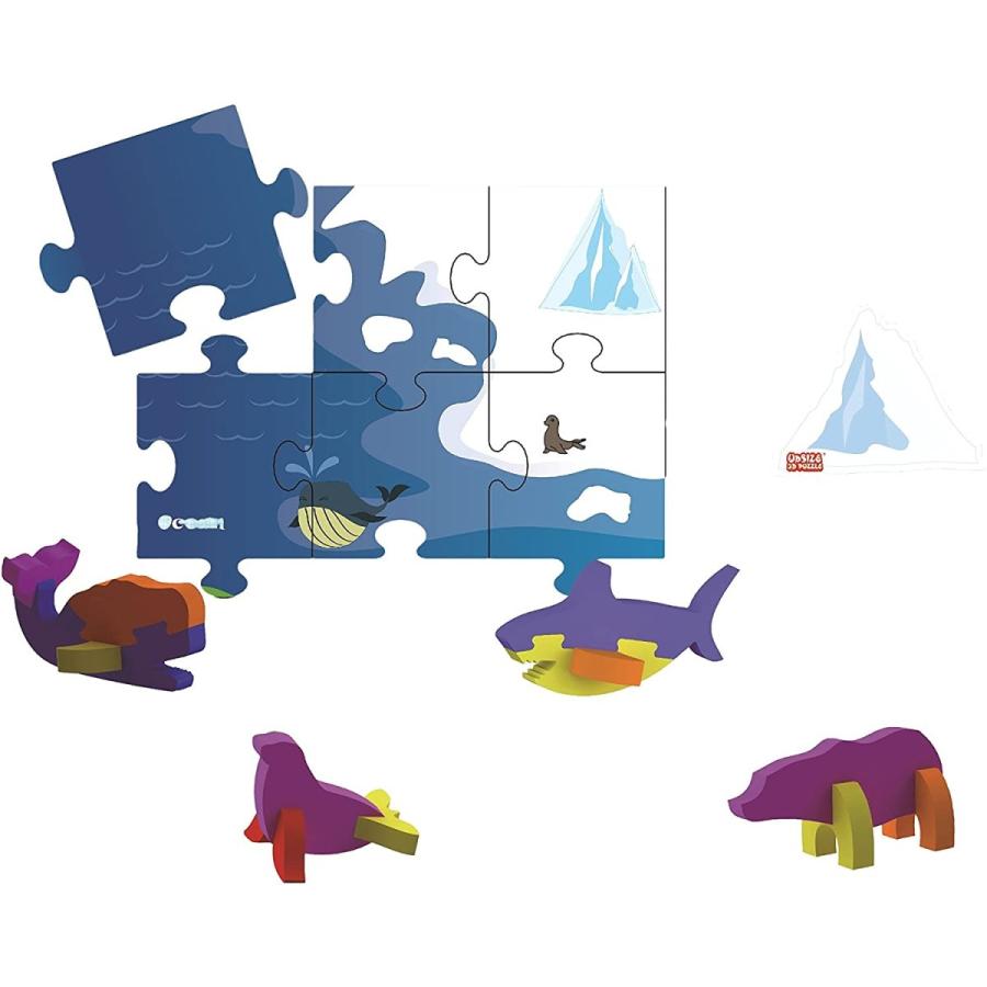アップサイズ3Dパズル コレクティブル・アニマルズ オーシャン 抜き型プレイマットの組み立てトイ 子ども用パズル