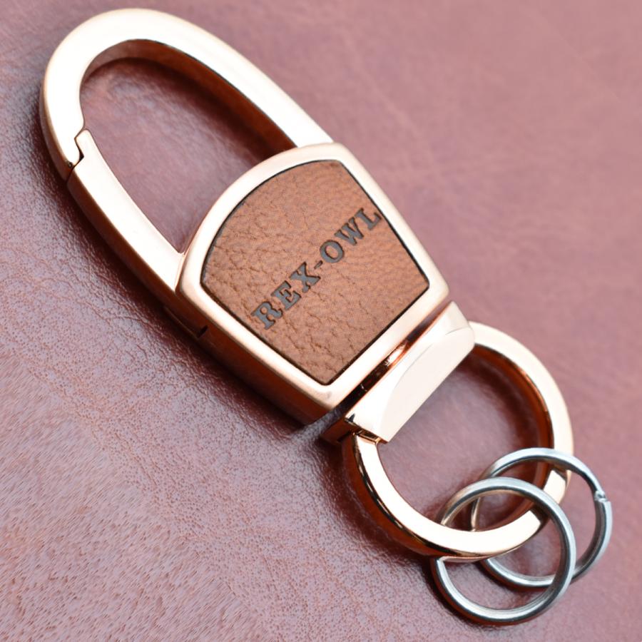 ウナク キーリング キーホルダー おしゃれ キーリング カラビナ フック 車 鍵 ダブル