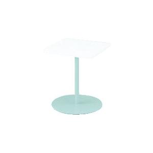 イトーキ テーブル（角型） 間口６００×奥行６００×高さ７２０ｍｍ 天板色ホワイト 支柱シルバーメタリック 1台