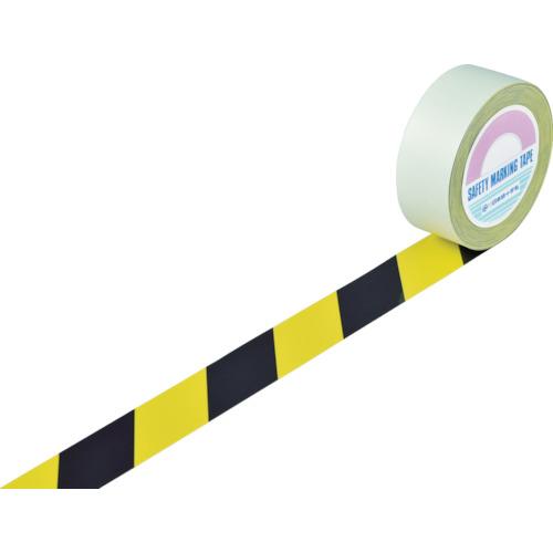 緑十字　ガードテープ（ラインテープ）　黄／黒　５０ｍｍ幅×１００ｍ　ＧＴ−５０１ＴＲ　1巻　屋内用　148062