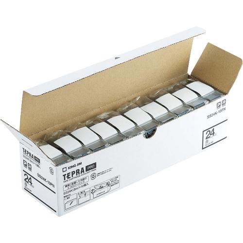 キングジム ラベルプリンタ用テープカートリッジ 「テプラ」ＰＲＯテープエコパック（１０個入り）白 SS24K10PN 1個