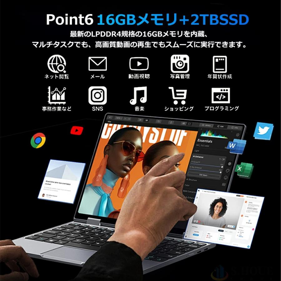 タッチパネル 小型ノートパソコン 持ち運び 11インチパソコン intel